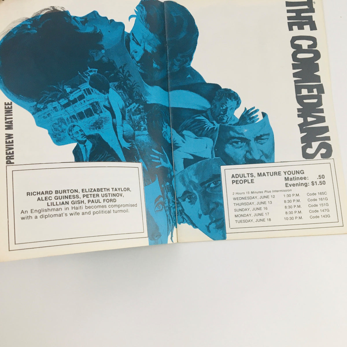 Inside page of STV Magazine Subscription TV June 8-21 1968 featuring a preview for 'The Comedians' with notable actors and a schedule.