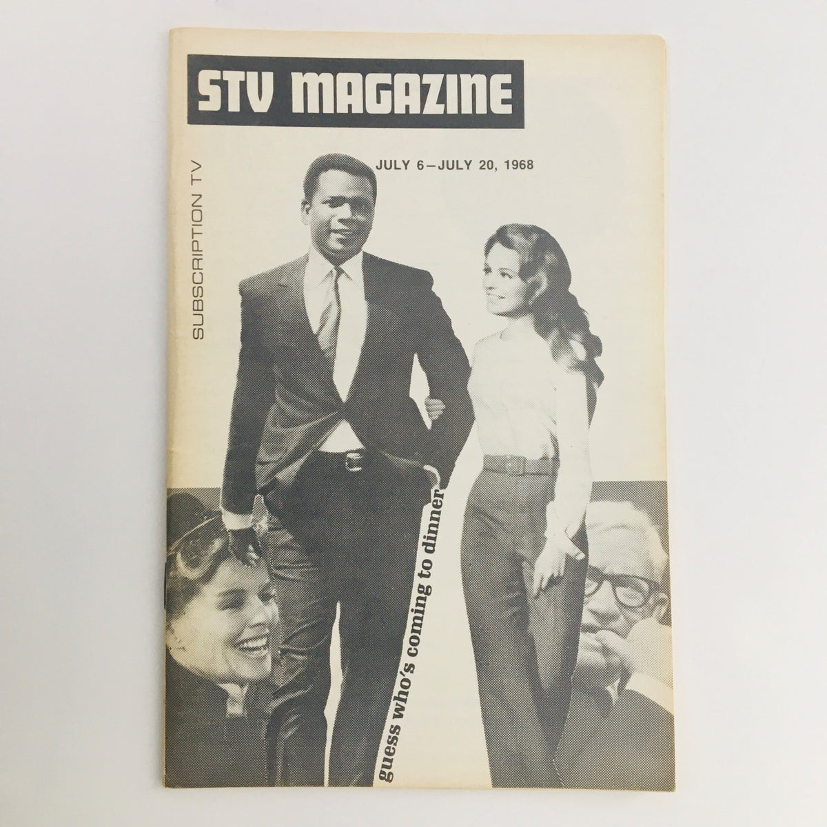 STV Magazine Subscription TV cover from July 6-20, 1968 featuring Sidney Poitier and Katharine Hepburn, highlighting classic cinema.