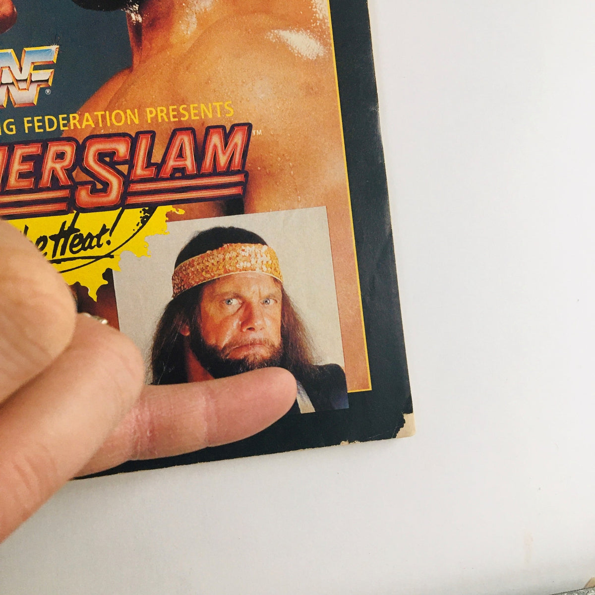 Close-up of TV Host Magazine August 1989 Vol 9 #1 cover, highlighting wrestlers Hulk Hogan and Randy Savage with promotional content for WWF's SummerSlam.
