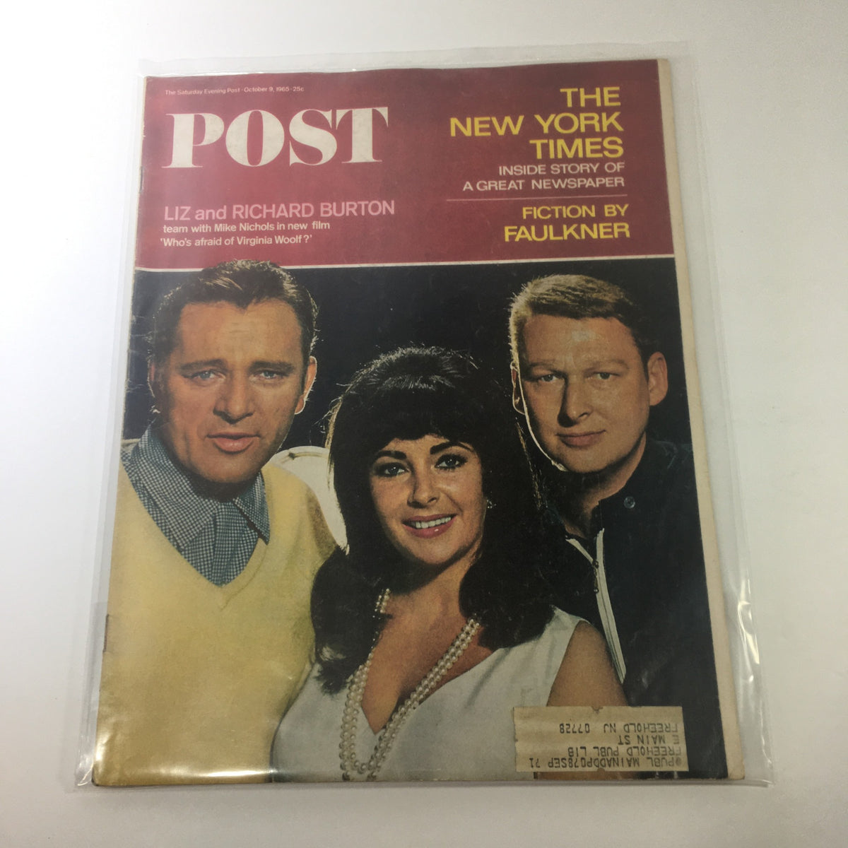 Cover of The Saturday Evening Post Magazine from October 9, 1965 featuring Liz Taylor and Richard Burton, along with other notable personalities.
