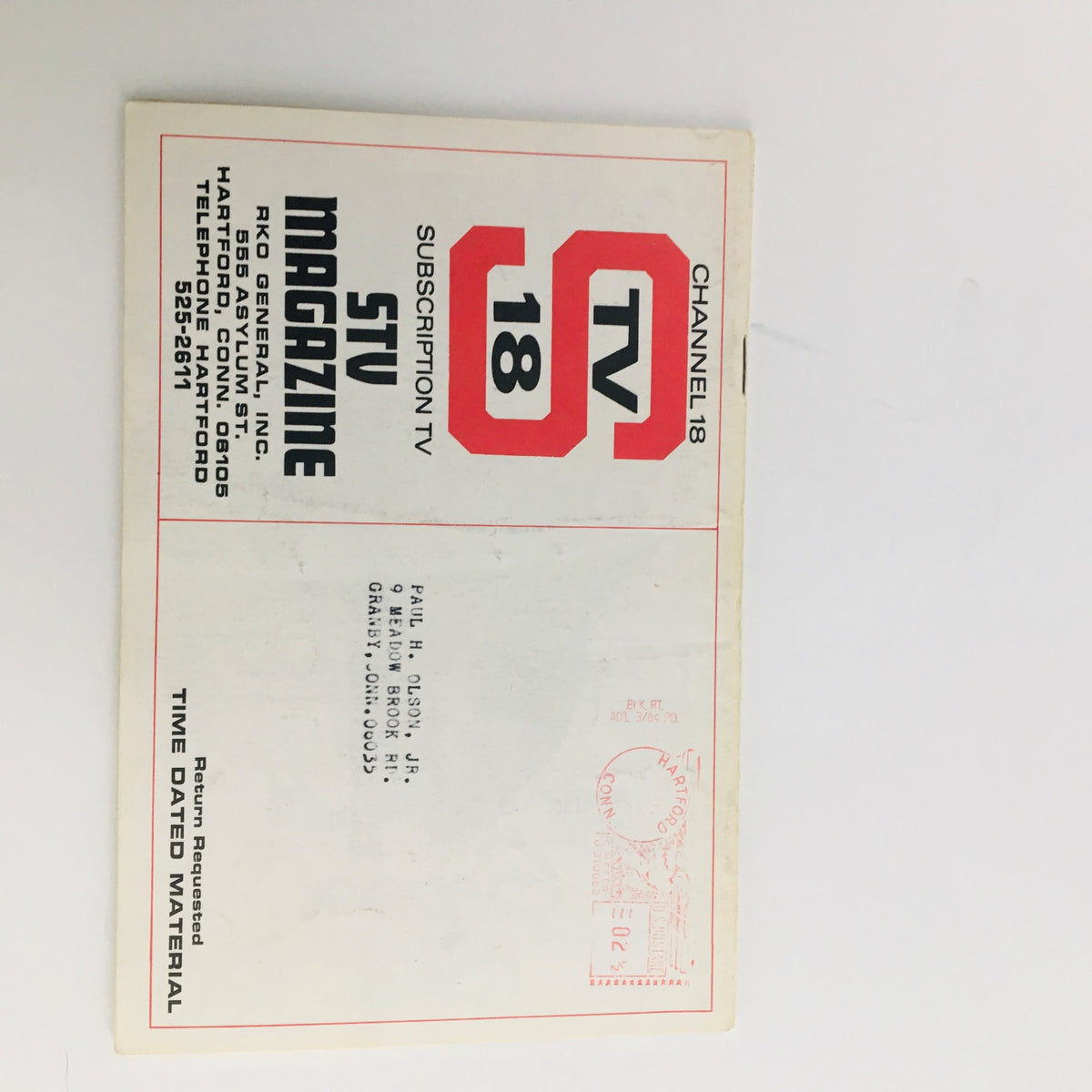Back cover of the STV Magazine Subscription TV April 1-14 1967, showcasing the magazine's branding and address, highlighting its collectible nature.