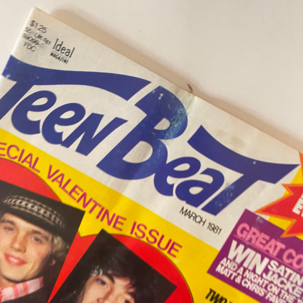Teen Beat Magazine March 1981 cover featuring a special Valentine issue, showcasing various teen idols including John Schneider, Scott Baio, and Matt Dillon.