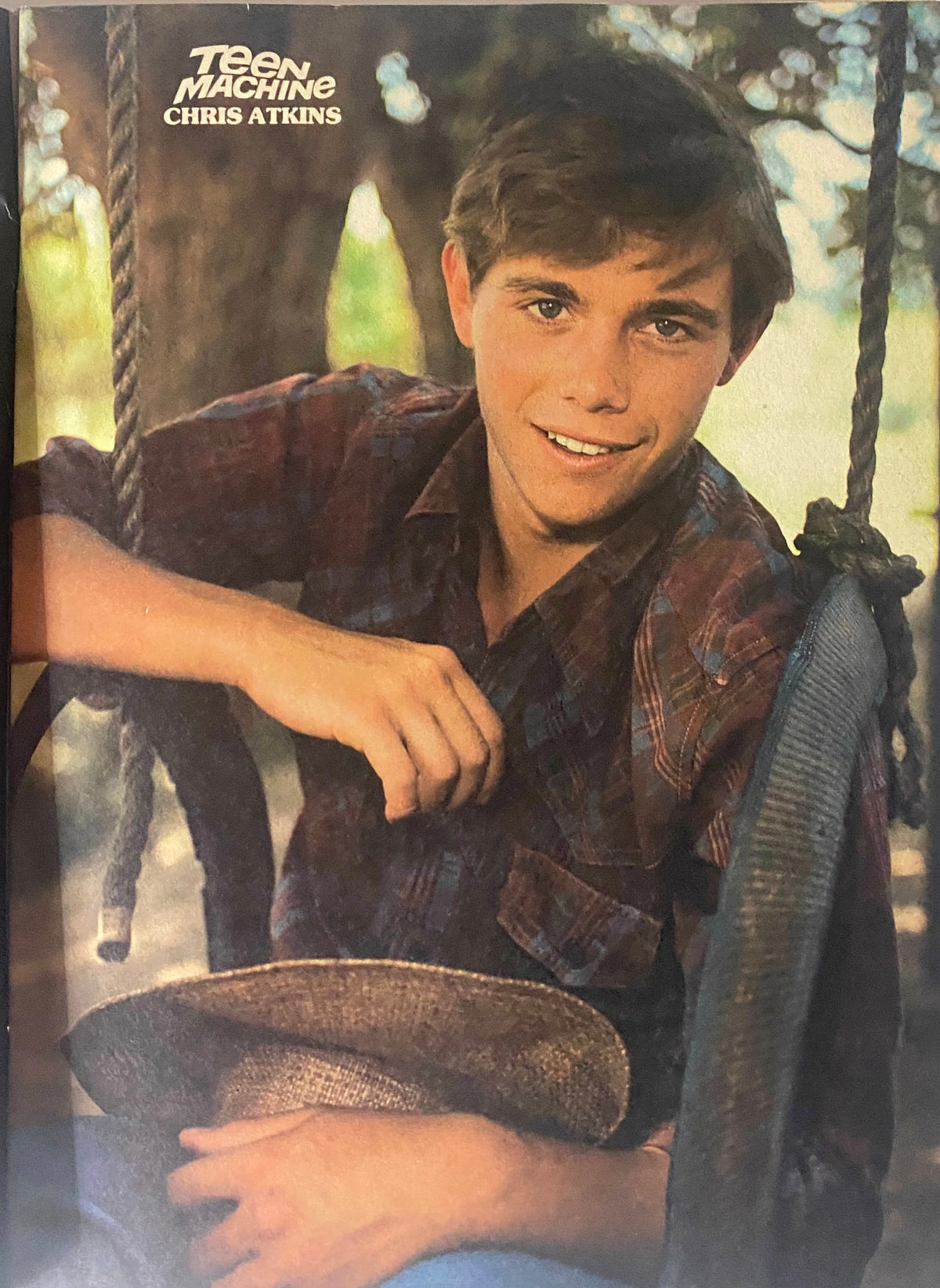Chris Atkins portrait featured in Teen Machine Magazine December 1981, showcasing his charming expression.