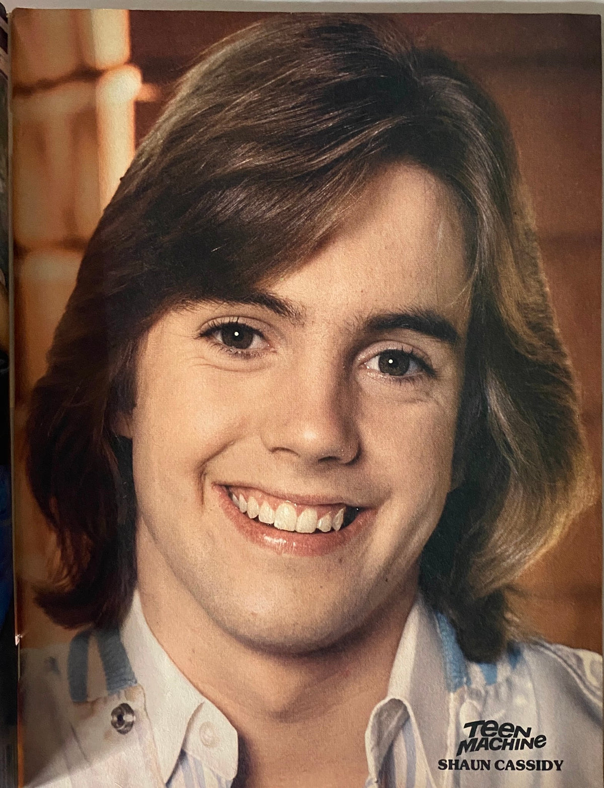 Picture of Shaun Cassidy featured in Teen Machine Magazine September 1980 with a bright smile, part of the vintage teen idol collection.