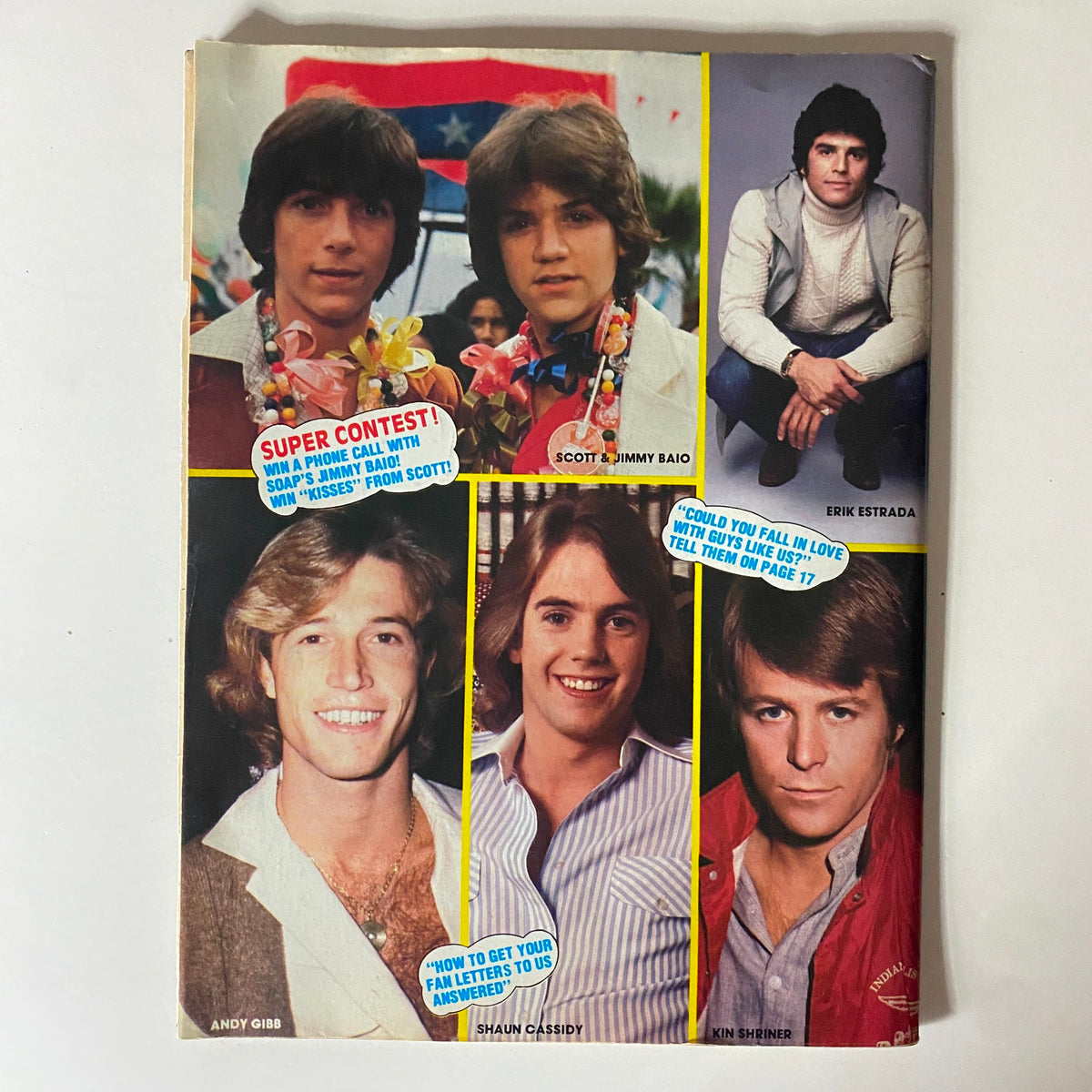 Teen Machine Magazine September 1980 cover showcasing famous teen idols Scott and Jimmy Baio, Erik Estrada, Shaun Cassidy, and Kin Shriner.