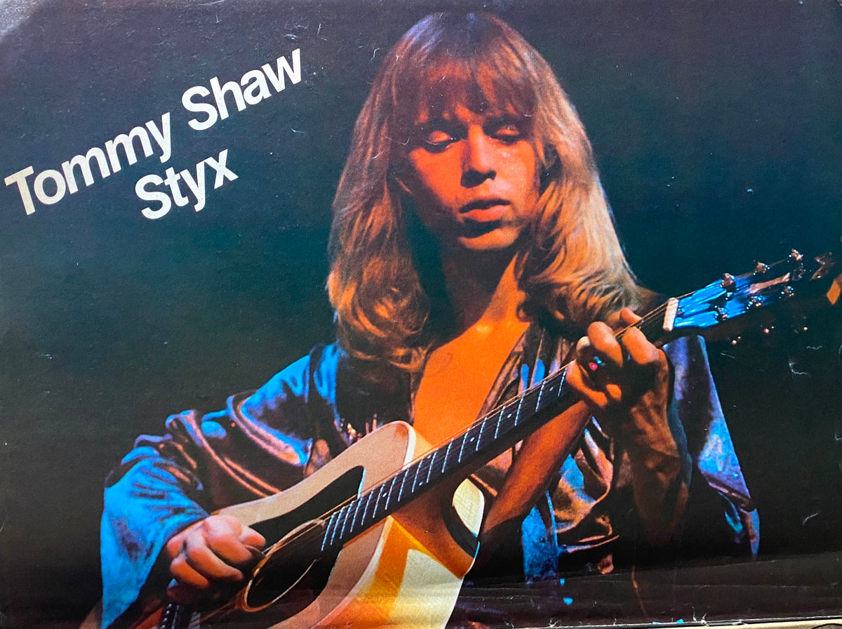 Image of Tommy Shaw from Styx on the back cover of the Tiger Beat Poster Special Magazine 1982, highlighting music icons.