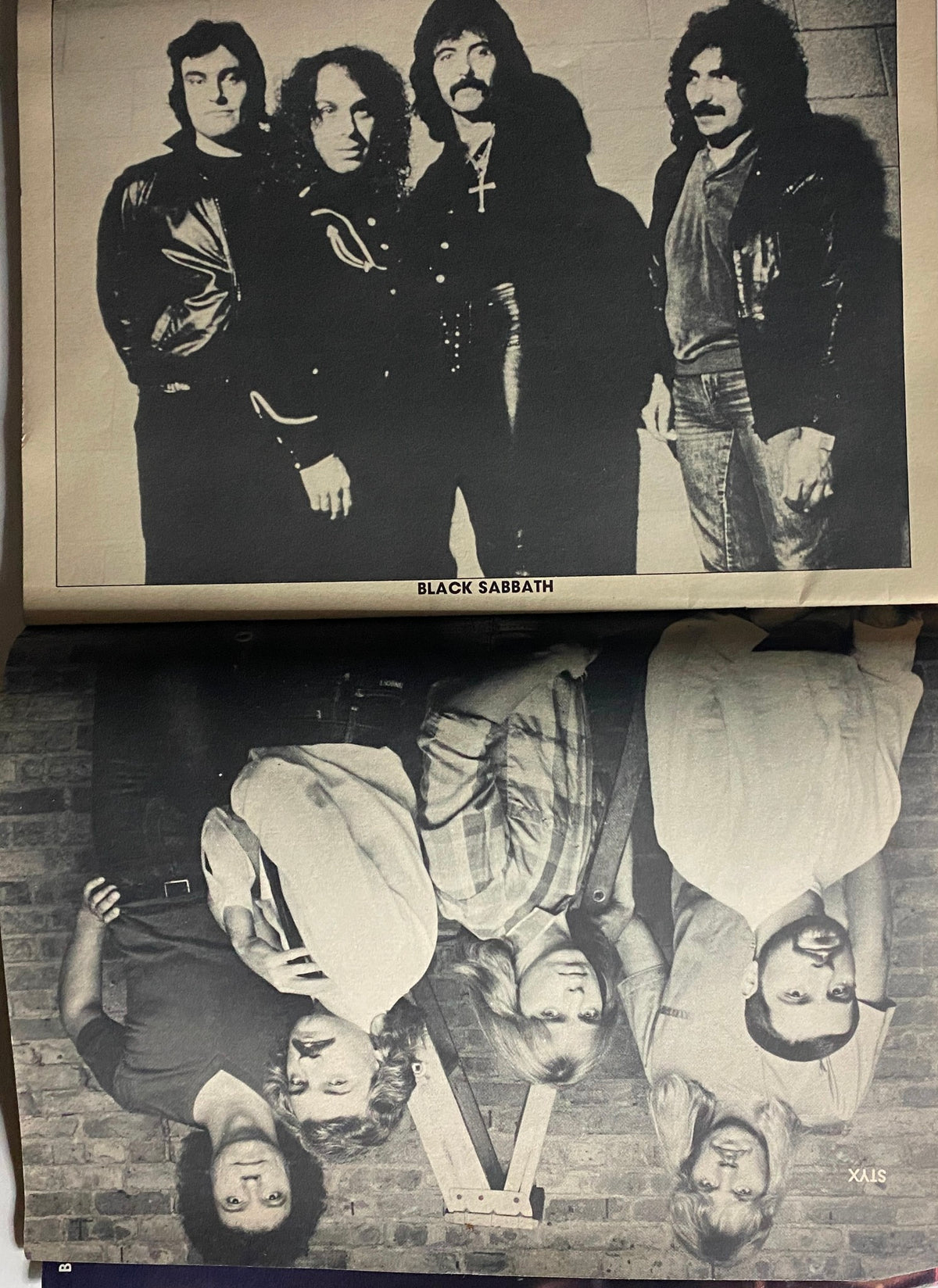 Rock Stars Photo Album No. 7 1982 interior page showcasing the legendary band Black Sabbath.
