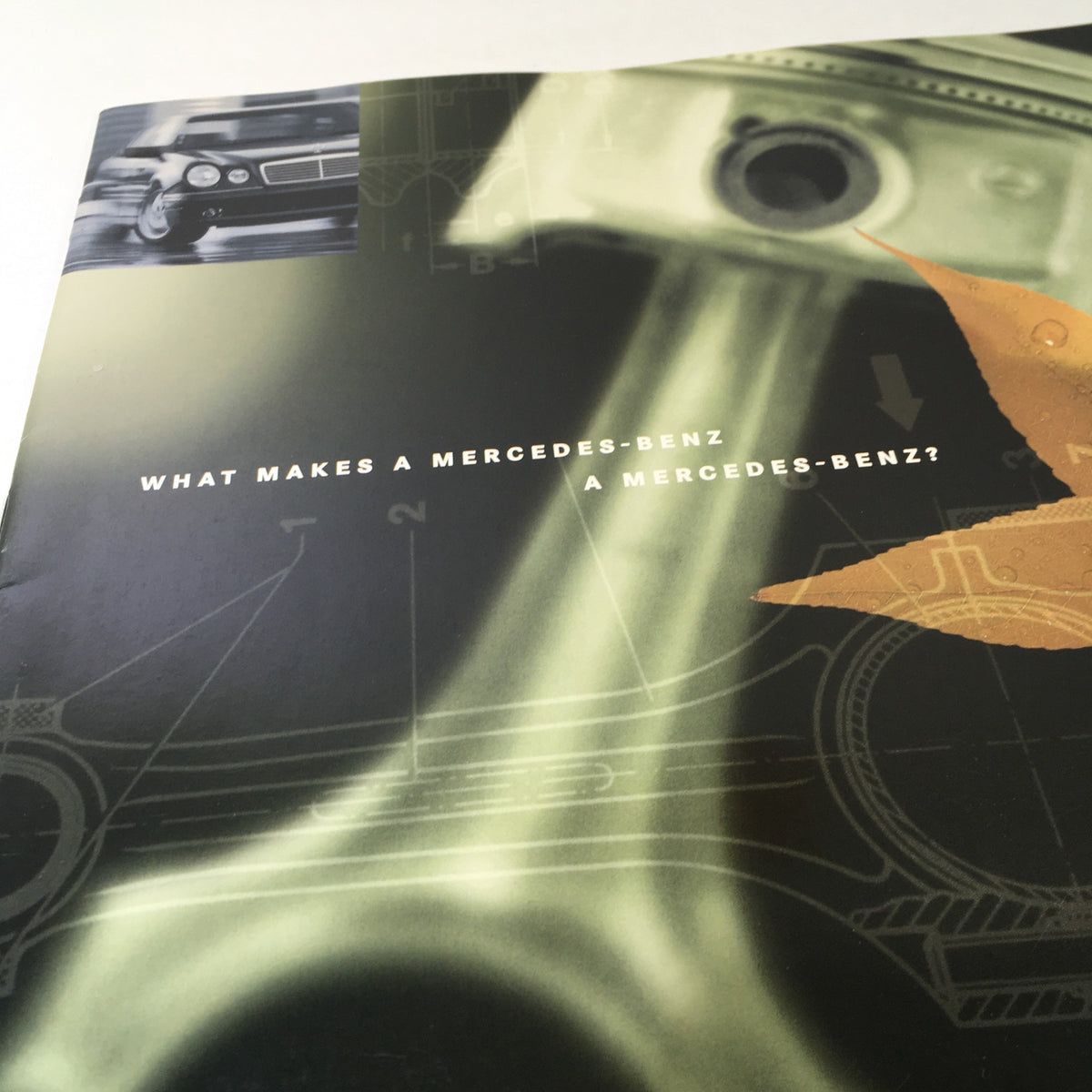 Close-up view of the 1996 Mercedes-Benz C-Class C-280 Sedan Dealership Car Auto Brochure Catalog cover showcasing detailed graphics and text.