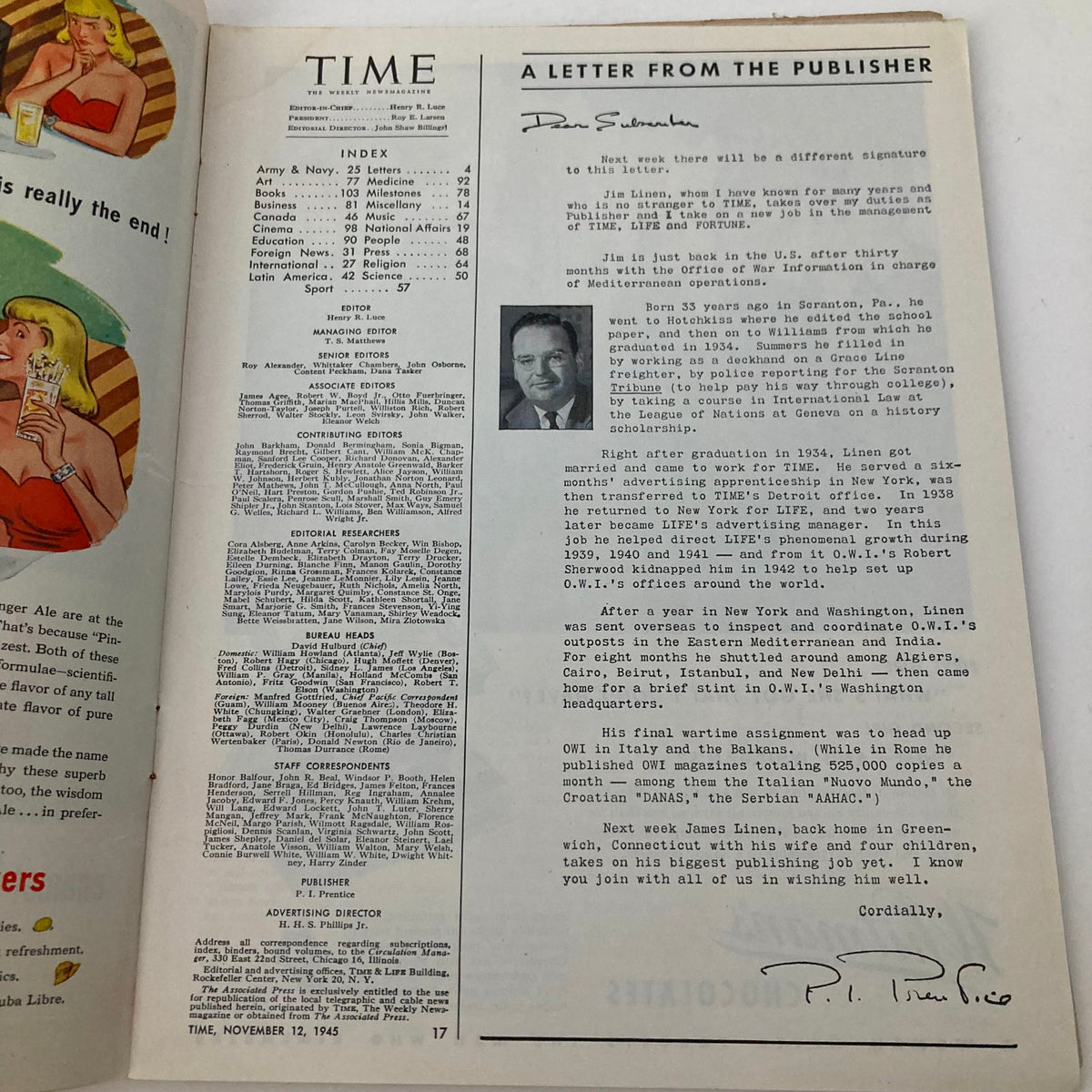 Vintage Time Magazine November 12 1945 Junior Davis and Doc Blanchard Army's T Boil