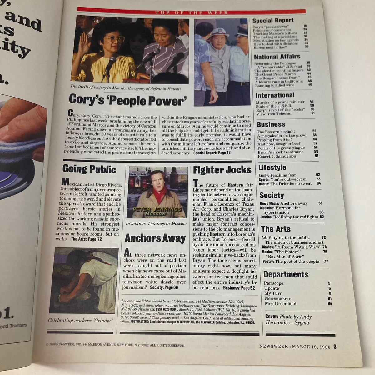 Vintage Newsweek Magazine March 10 1986 Cory Aquino, Woman of the Year