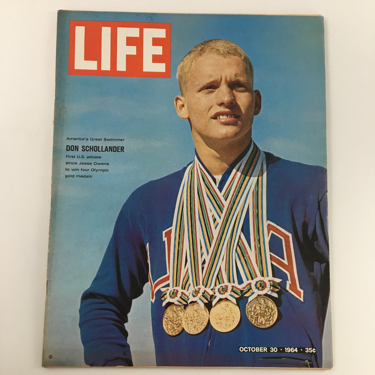 VTG Life Magazine October 30 1964 Don Schollander Cover featuring Olympic swimmer Don Schollander with multiple gold medals.