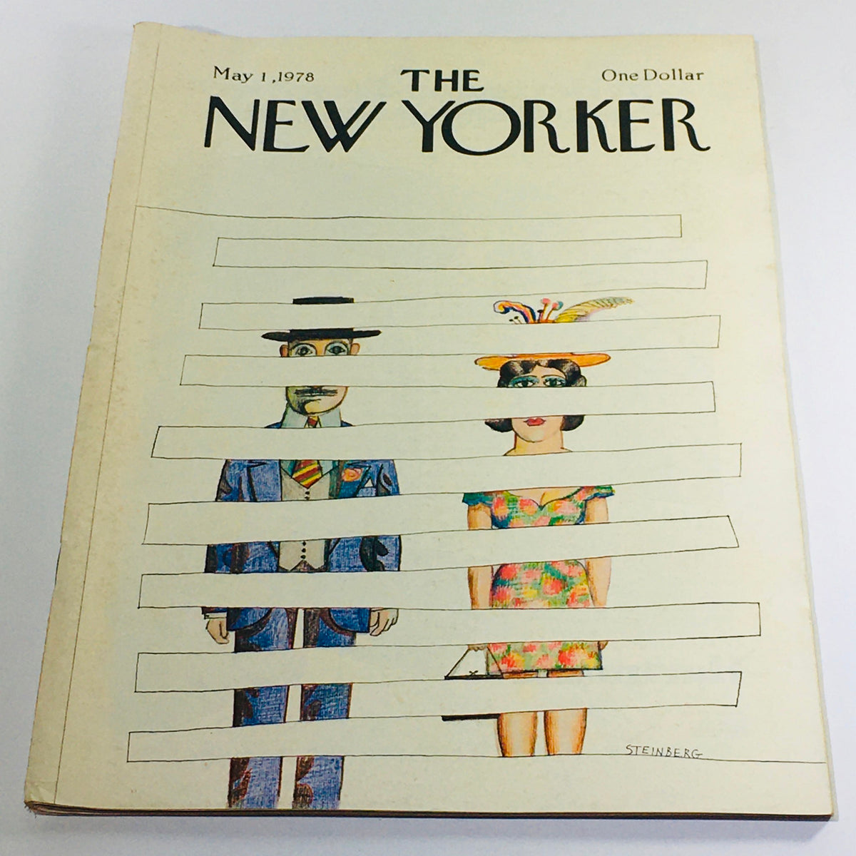 Cover of The New Yorker magazine from May 1, 1978, featuring an illustration by Saul Steinberg, depicting dressed figures with unique hats and vibrant colors.