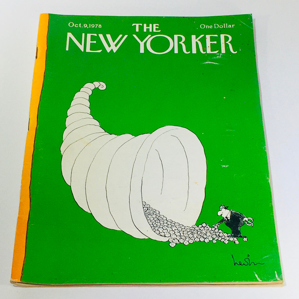Cover of The New Yorker magazine from October 9, 1978, featuring a whimsical artistic design by Arnie Levin on a green background.