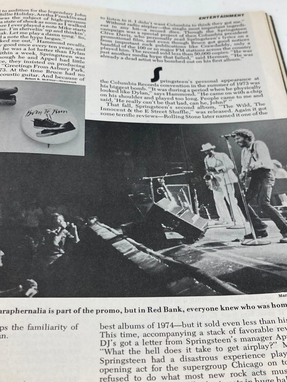 VTG Newsweek Magazine October 27 1975 Bruce Springsteen featuring a dynamic live performance shot of Bruce Springsteen on stage, showcasing the energy and excitement of rock music in the 1970s.