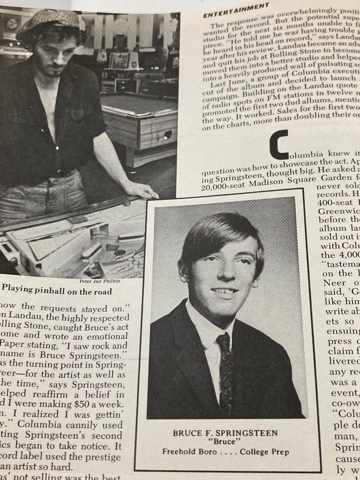 VTG Newsweek Magazine October 27 1975 Bruce Springsteen displaying a young Bruce Springsteen at the beginning of his career while playing pinball, highlighting his early days before fame.