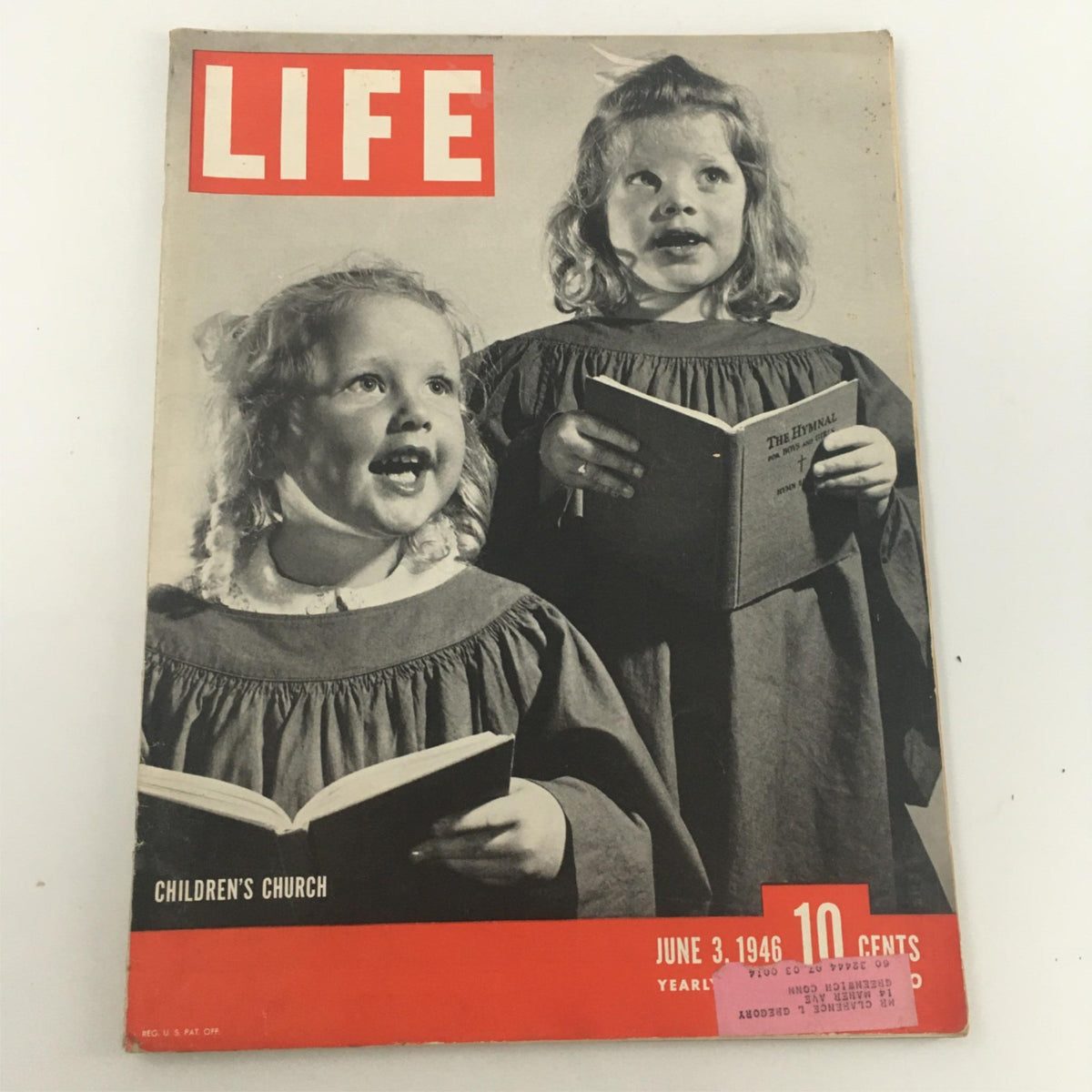 Cover of VTG Life Magazine June 3, 1946 featuring two children in choir attire, highlighting the Children’s Church theme.