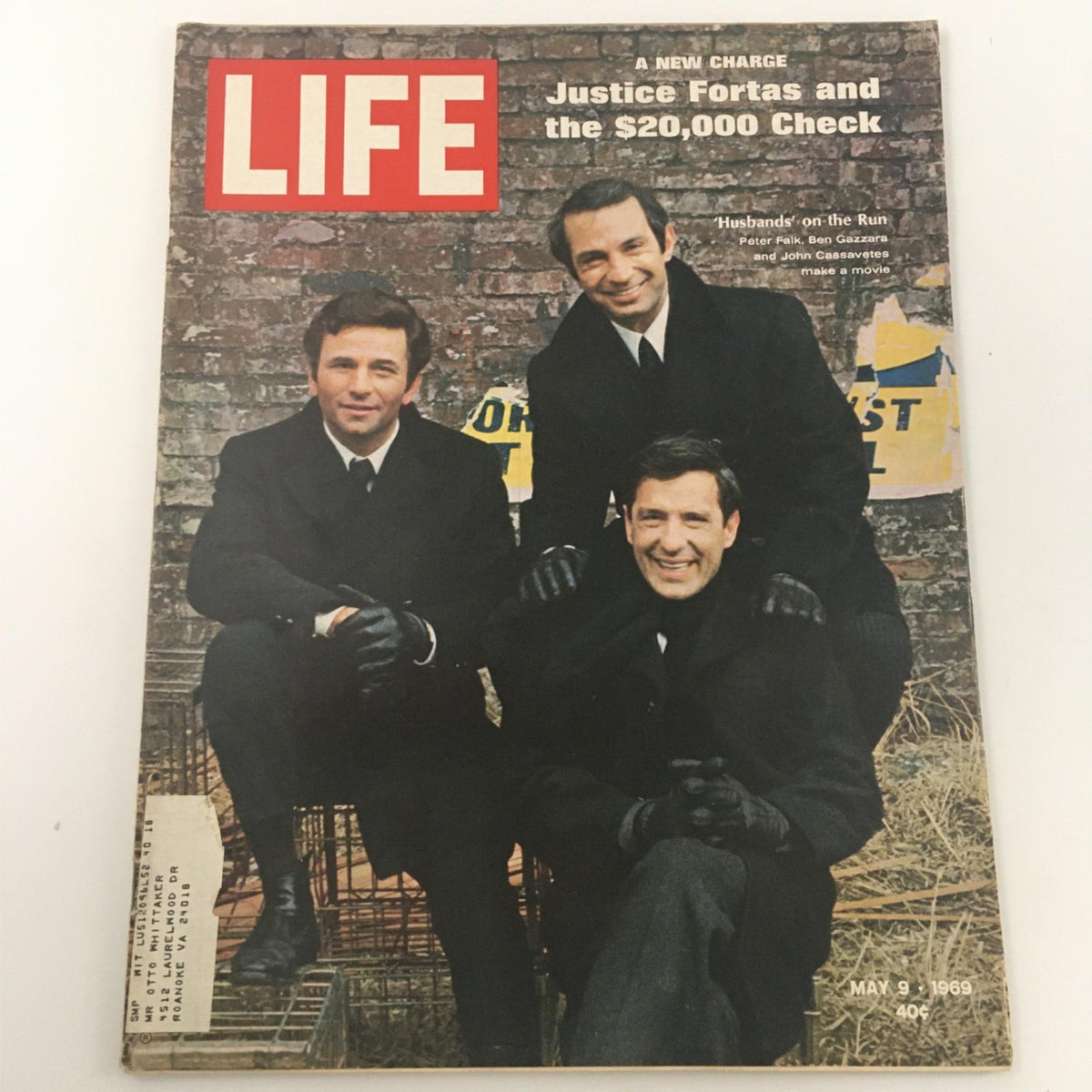 Cover of Life Magazine from May 9, 1969 featuring actors Peter Falk, Ben Gazzara, and John Cassavetes, showcasing the influential figures of that era in film and culture.