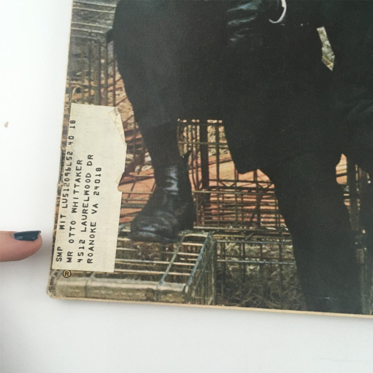 Close-up of the address label on the cover of the May 9, 1969 issue of Life Magazine, a collectible featuring Peter Falk, Ben Gazzara, and John Cassavetes.