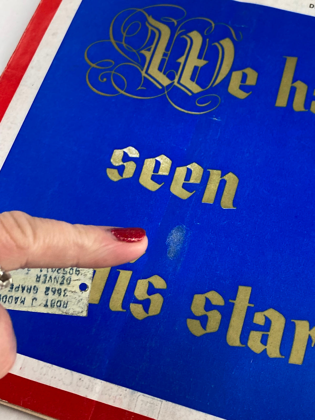 Detailed view of VTG Newsweek Magazine December 26 1960 cover showing the subtitle 'We have seen His star...' with a finger pointing to the text.