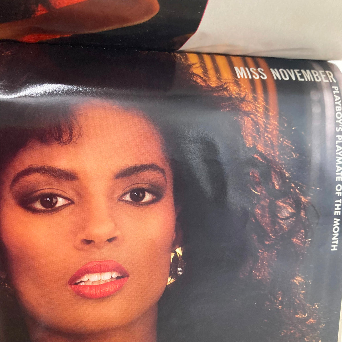 Interior page of the VTG Playboy Magazine November 1989 featuring Miss November, the Playmate of the Month, with a captivating portrait.