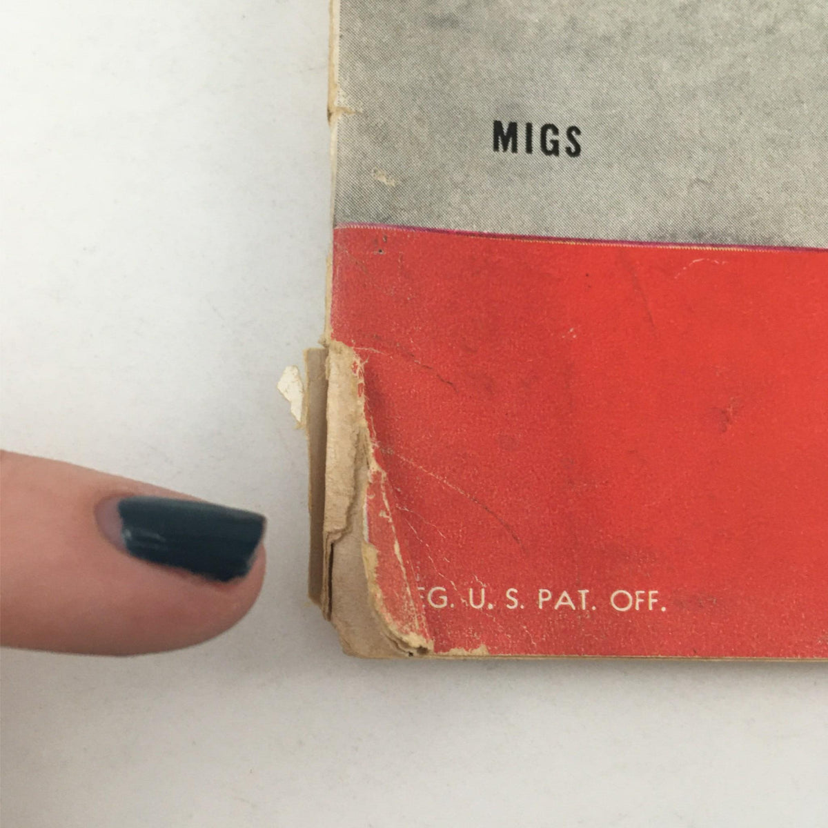Back cover detail of VTG Life Magazine May 10, 1937 featuring the text 'MIGS' and signs of aging, complementing the nostalgic theme of a boy playing marbles and aviation history.