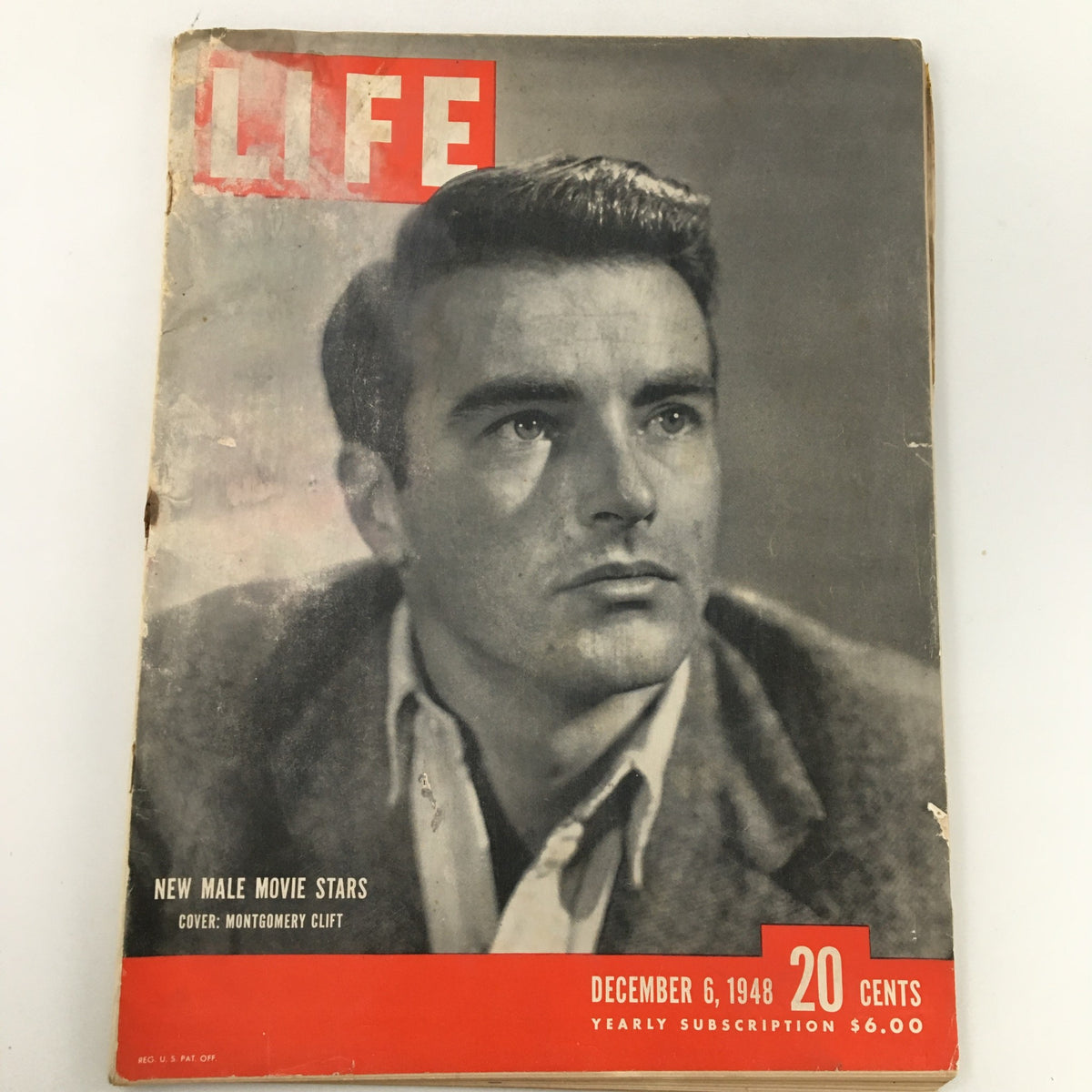 VTG Life Magazine December 6 1948 cover featuring actor Montgomery Clift, showcasing artistic photography and vintage style.
