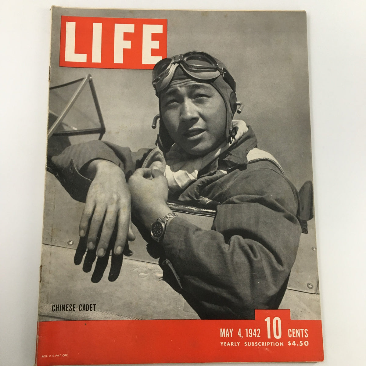 Cover of VTG Life Magazine from May 4, 1942, featuring a Chinese Cadet, showcasing the magazine's iconic red title and historical significance.