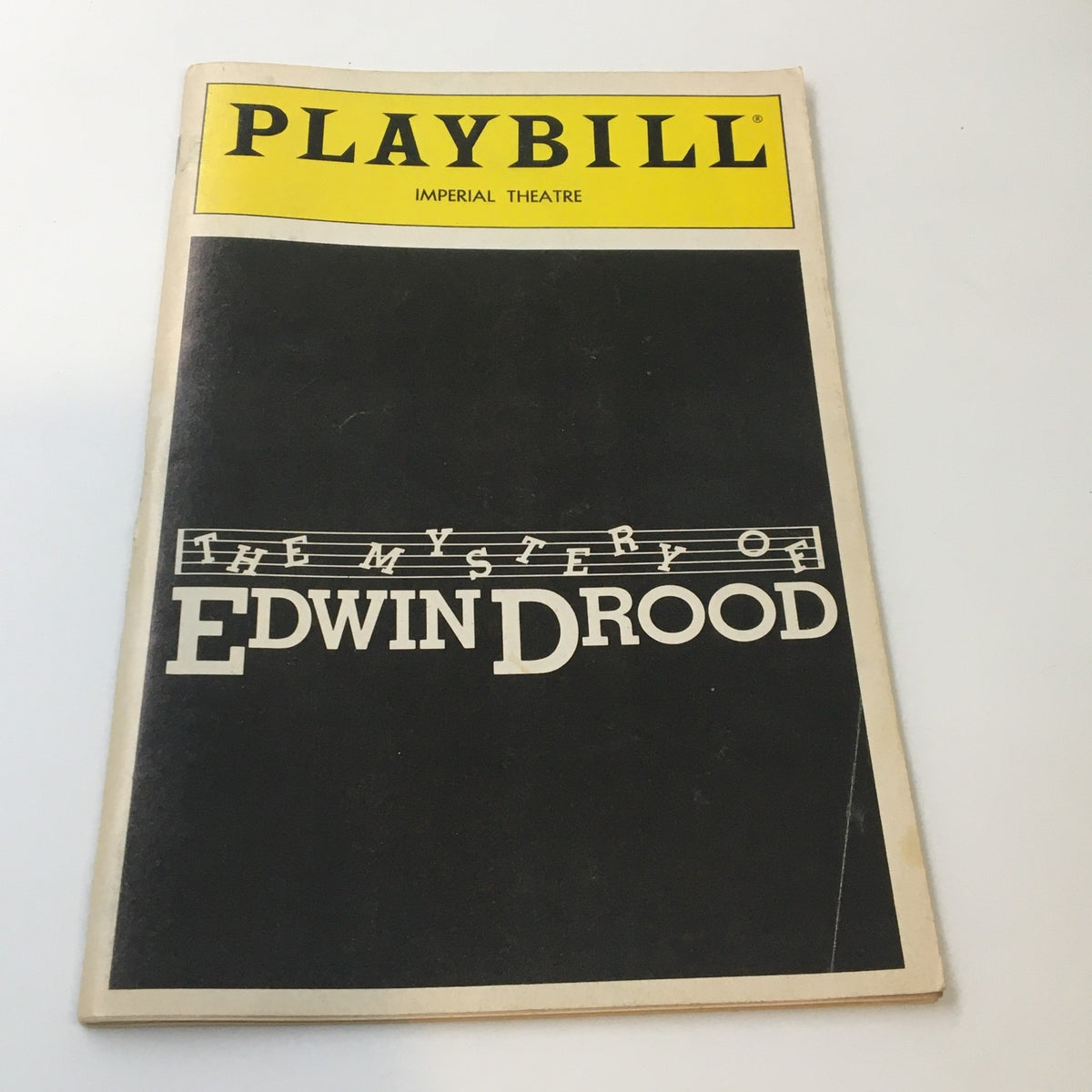 1986 Playbill Imperial Theatre cover featuring Betty Buckley in The Mystery of Edwin Drood, a vintage Broadway collectible.