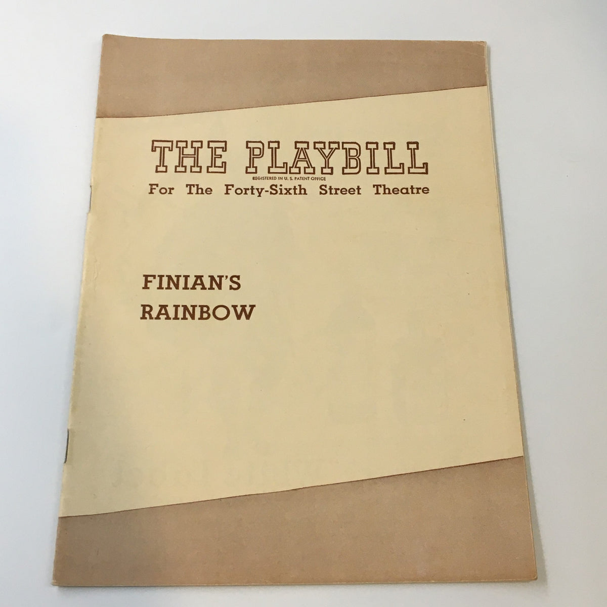 1947 Playbill for Finian's Rainbow at the Forty-Sixth Street Theatre, showing the cover with the title prominently displayed.