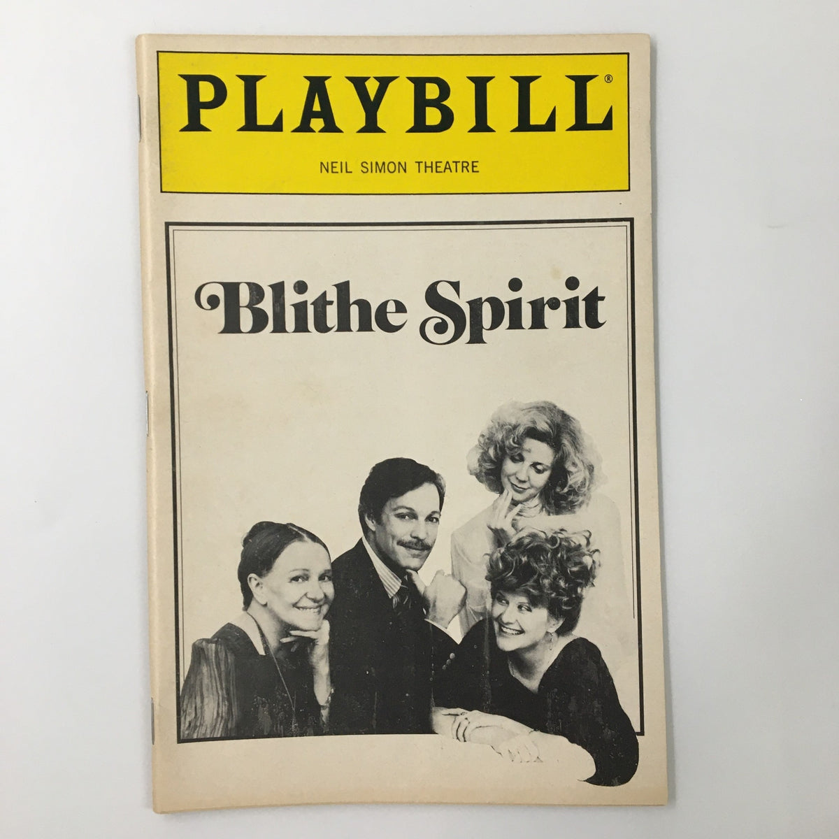1987 Playbill featuring Geraldine Page in Noel Coward's Blithe Spirit, showcasing the cover design with the title prominently displayed.