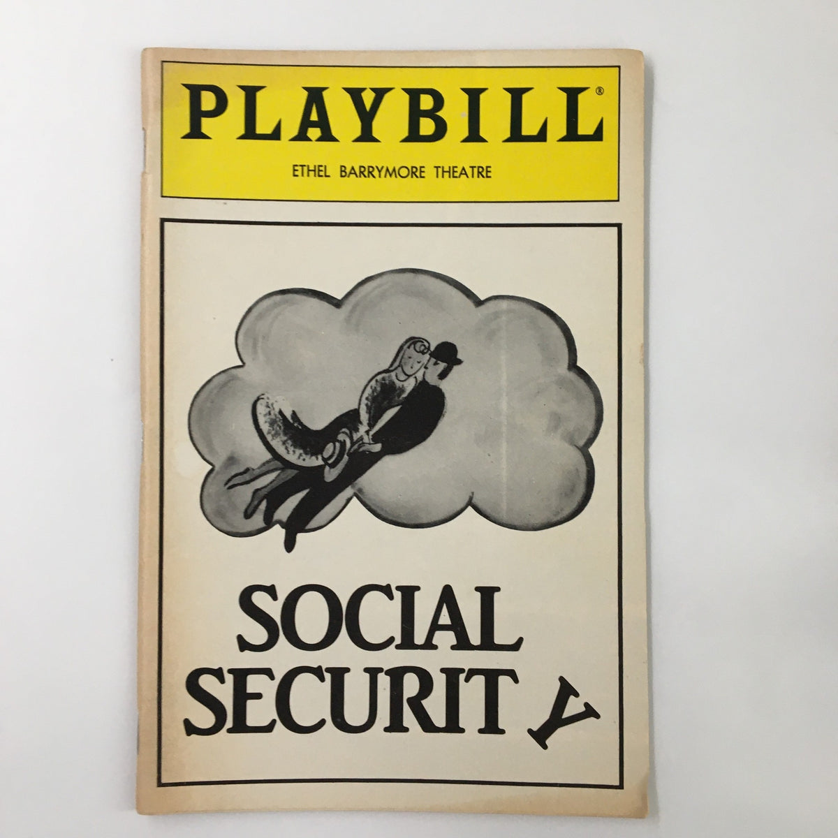 1986 Playbill for 'Social Security' featuring Marlo Thomas at the Ethel Barrymore Theatre, showcasing a nostalgic cover design.