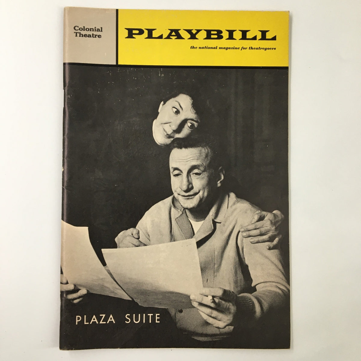 1968 Playbill from The Colonial Theatre featuring George C. Scott in Neil Simon's Plaza Suite, showcasing a vintage black and white photograph of the actors.