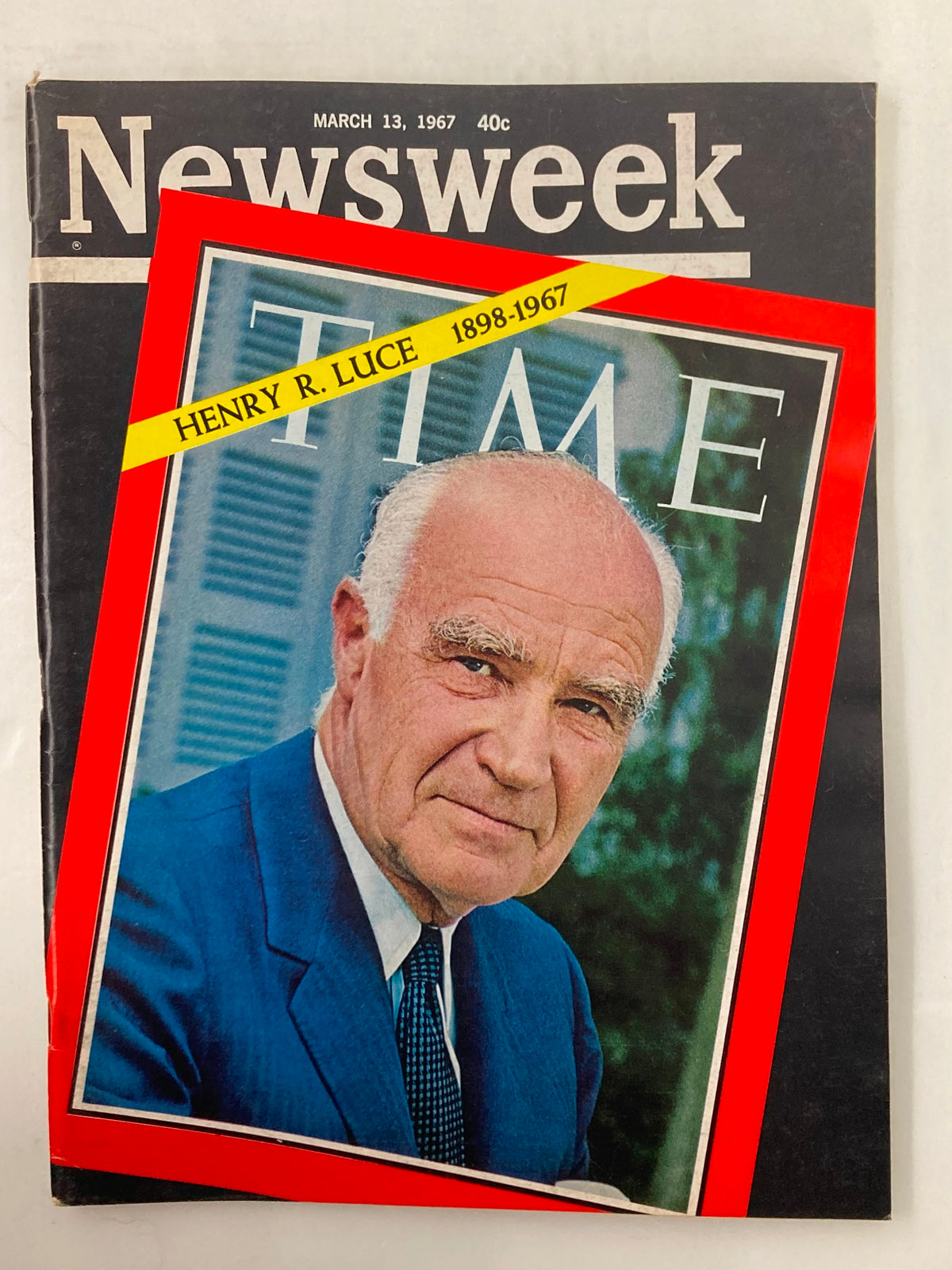 Vintage Newsweek magazine cover from March 13, 1967, featuring a tribute to Henry R. Luce, showcasing his portrait and commemorating his legacy in American journalism.