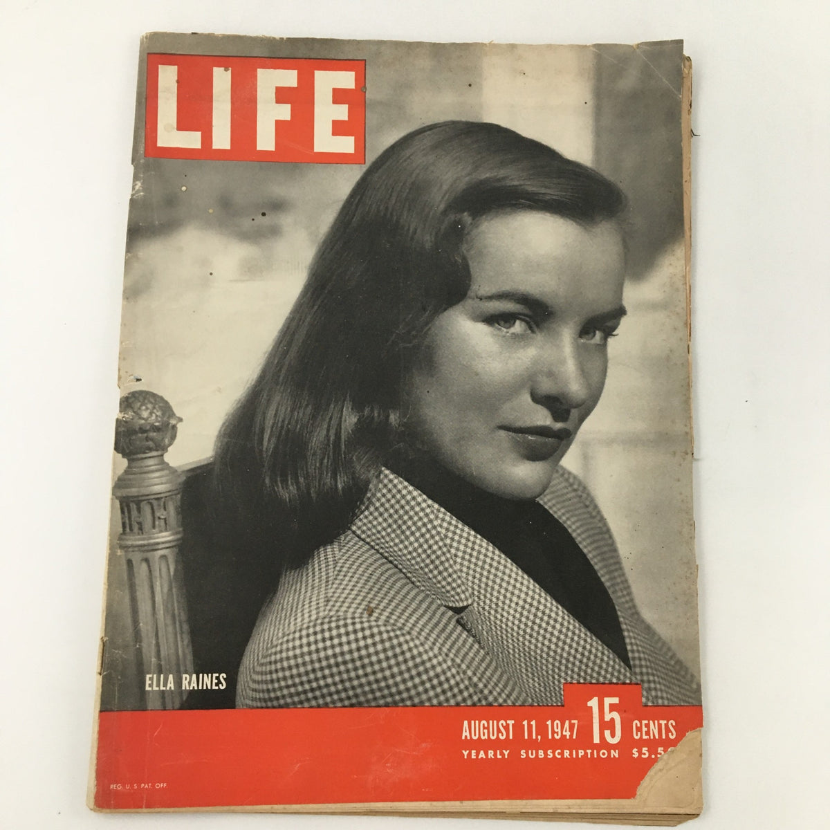 Cover of Life Magazine dated August 11, 1947, featuring American film actress Ella Raines.