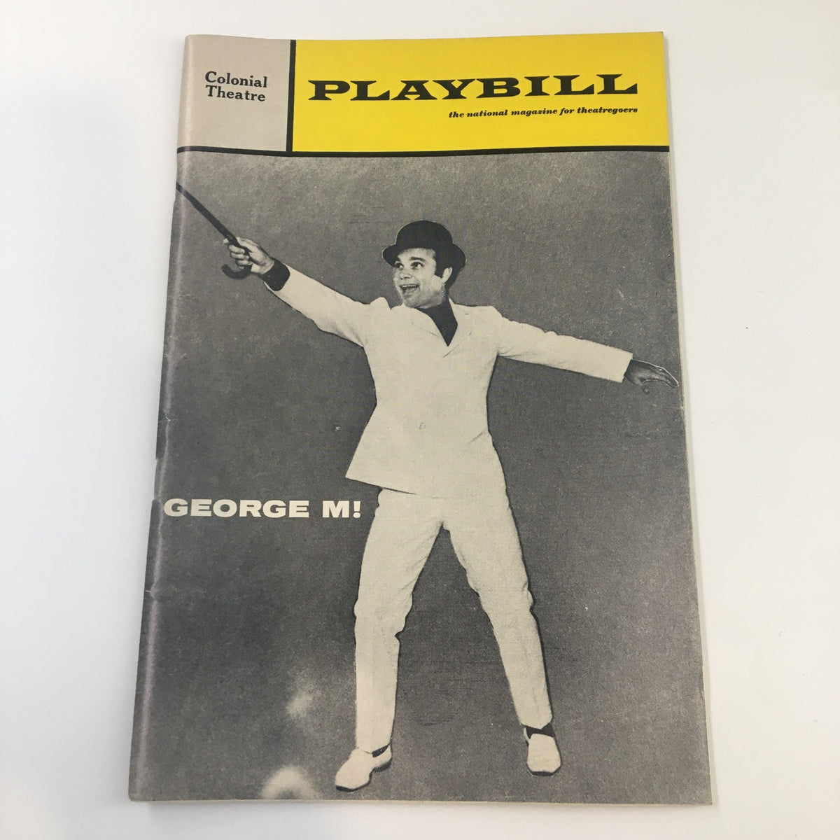 1969 Playbill for 'George M!' featuring Darryl Hickman, showcasing a black and white image of a man in white suit and hat, holding a sword.