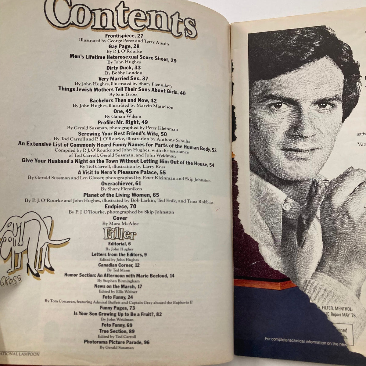 Vtg National Lampoon Magazine February 1979 Featuring Profile: Mr. Right - No Label, Creased & Cut Outs
