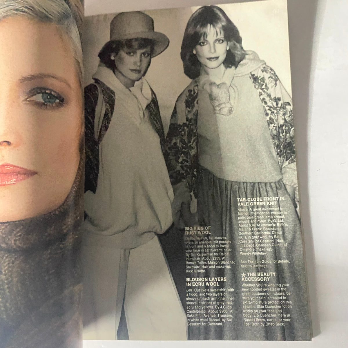 Page from Harper's Bazaar Magazine September 1977 highlighting fashion trends, showing models in contemporary clothing of the late 1970s.