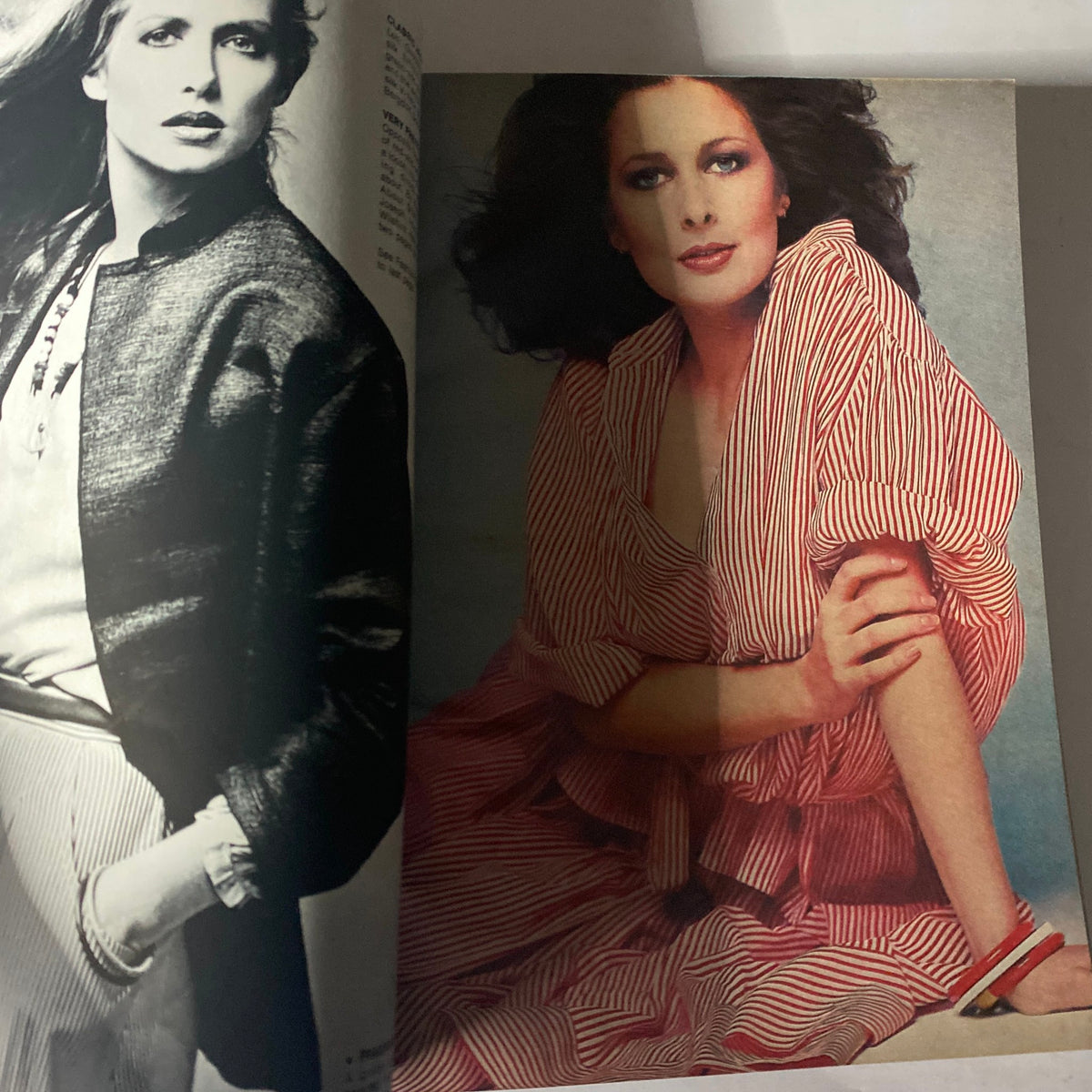Fashion spread from Harper's Bazaar Magazine June 1978 displaying striking summer outfits, highlighting timeless 1970s style and elegance.