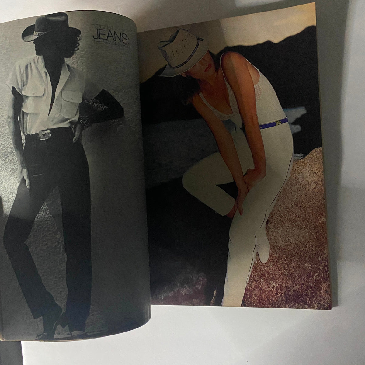 Fashion editorial page from Harper's Bazaar Magazine June 1979 displaying stylish models in summer ensembles featuring jeans and hats.