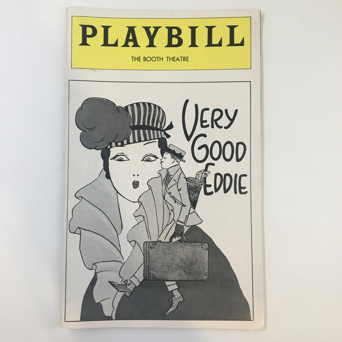 1976 Playbill from The Booth Theatre featuring the production Very Good Eddie, showcasing a vintage illustration with a theatrical theme.
