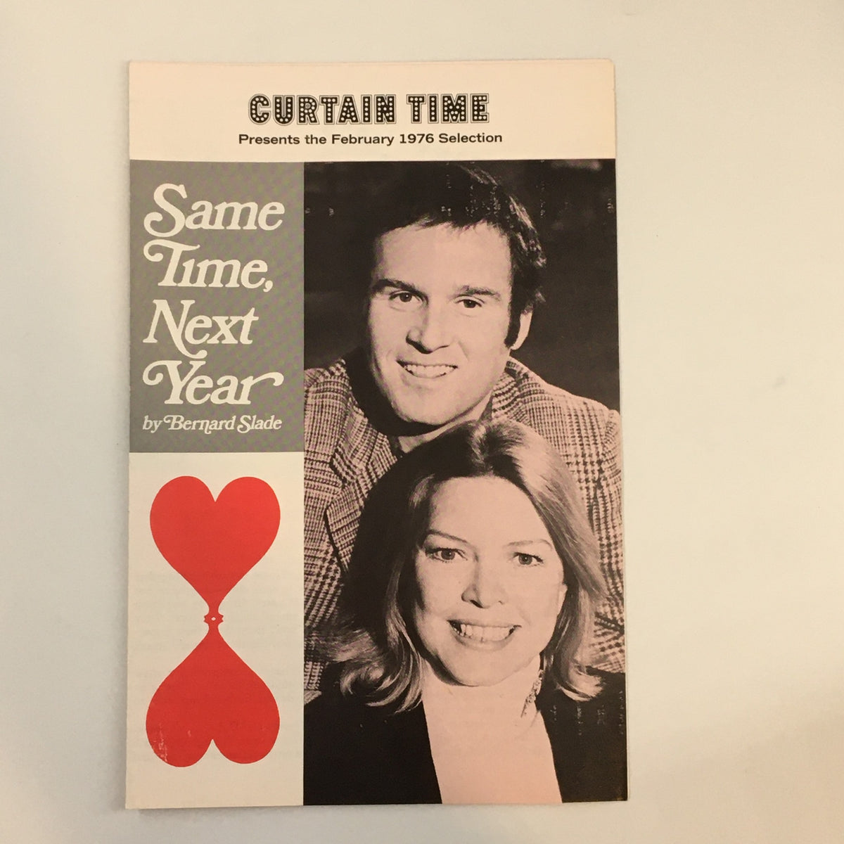 1976 Curtain Time magazine featuring the play Same Time Next Year by Bernard Slade with featured actors on the cover.