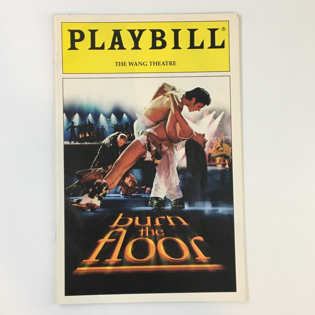 2000 Playbill for Burn The Floor at The Wang Theatre featuring a vibrant dance scene on the cover.