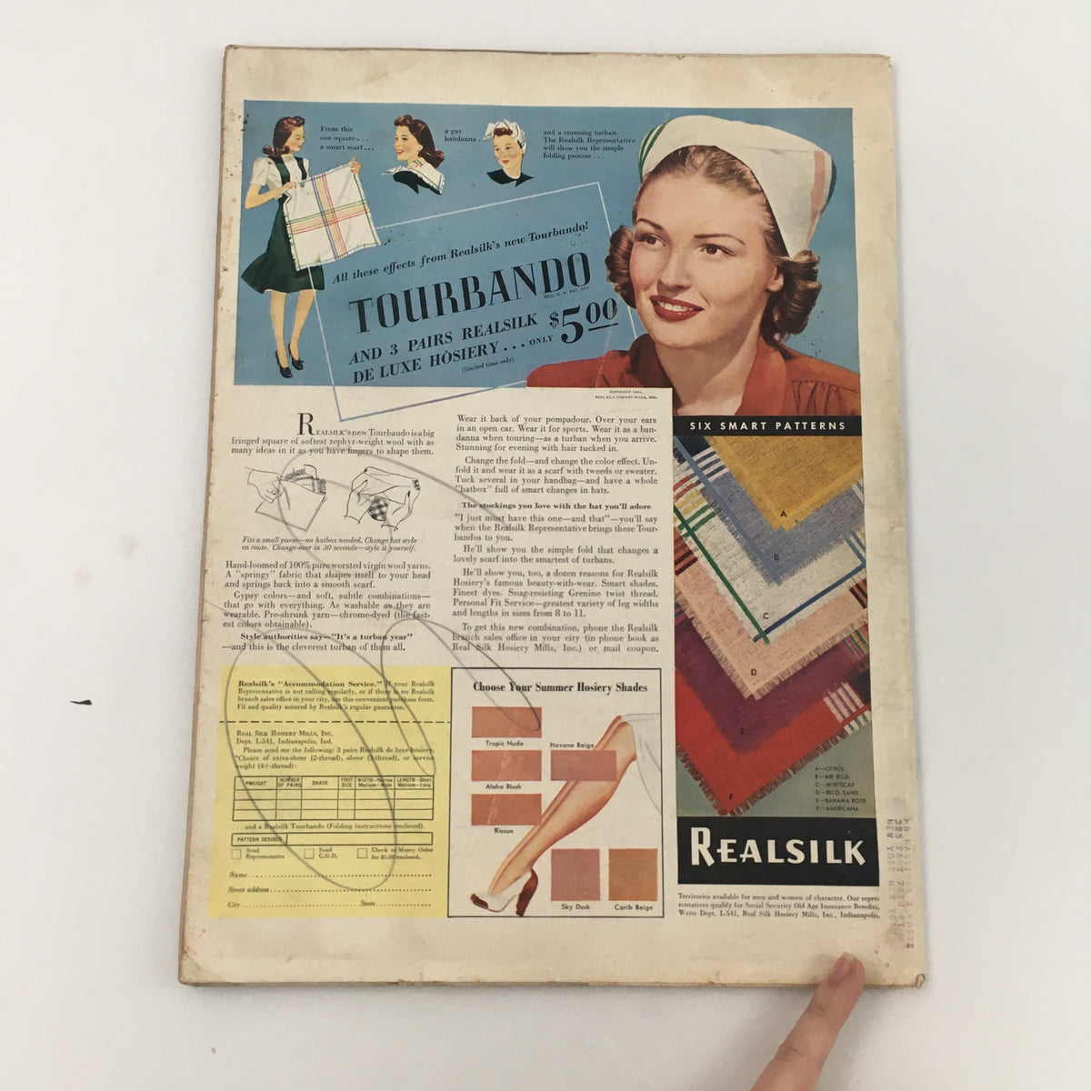 Back cover of the VTG Life Magazine from May 12, 1941 showcasing advertisements from the era, including fashion and hosiery promotions. This vintage magazine highlights the cultural context of the time.