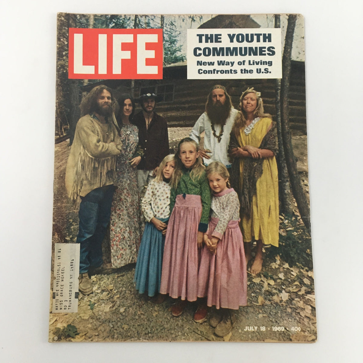 Cover of VTG Life Magazine July 18 1969 featuring The Youth Communes New Way of Living, showcasing a group of people with a communal atmosphere.