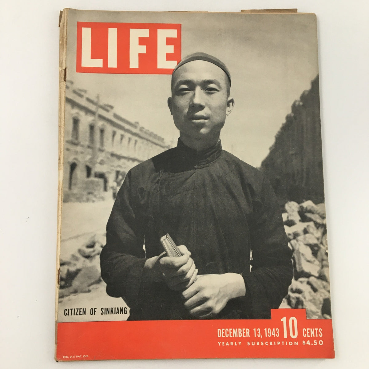Cover of VTG Life Magazine December 13 1943 featuring a Chinese Citizen of Sinkiang, showcasing historical photography and cultural representation.