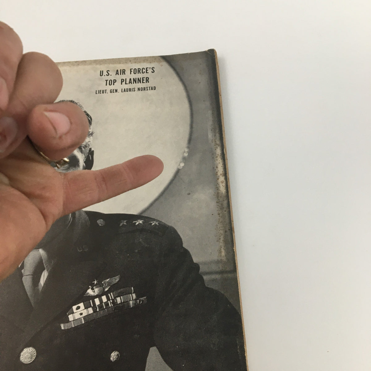 Close-up of the Life Magazine cover from November 1, 1948 featuring Lieut. Gen. Lauris Norstad, highlighting his military decorations and the magazine's historical significance.