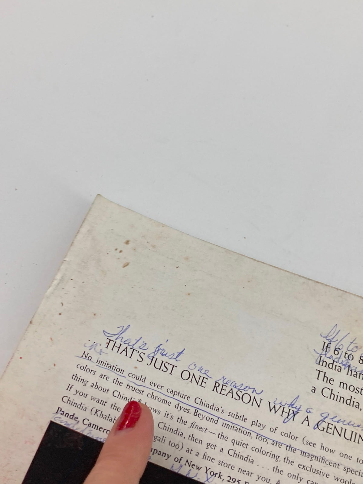Detail view of the back cover of The New Yorker Full Magazine January 18 1969, highlighting handwritten observations and promotion details.