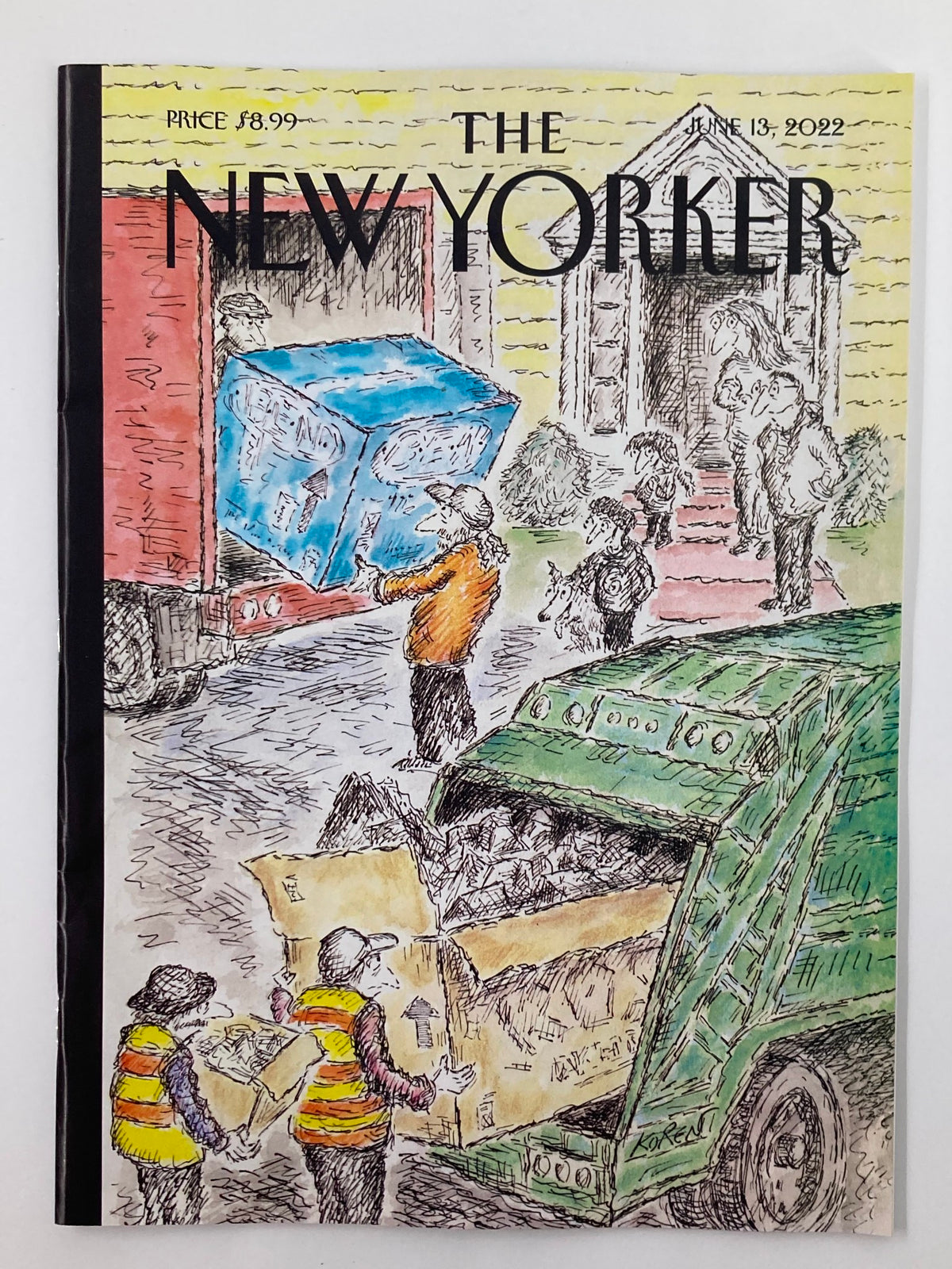 The New Yorker Full Magazine - June 13 2022 featuring a colorful cover illustration depicting workers handling garbage and recycling, titled 'Out with the Old'.