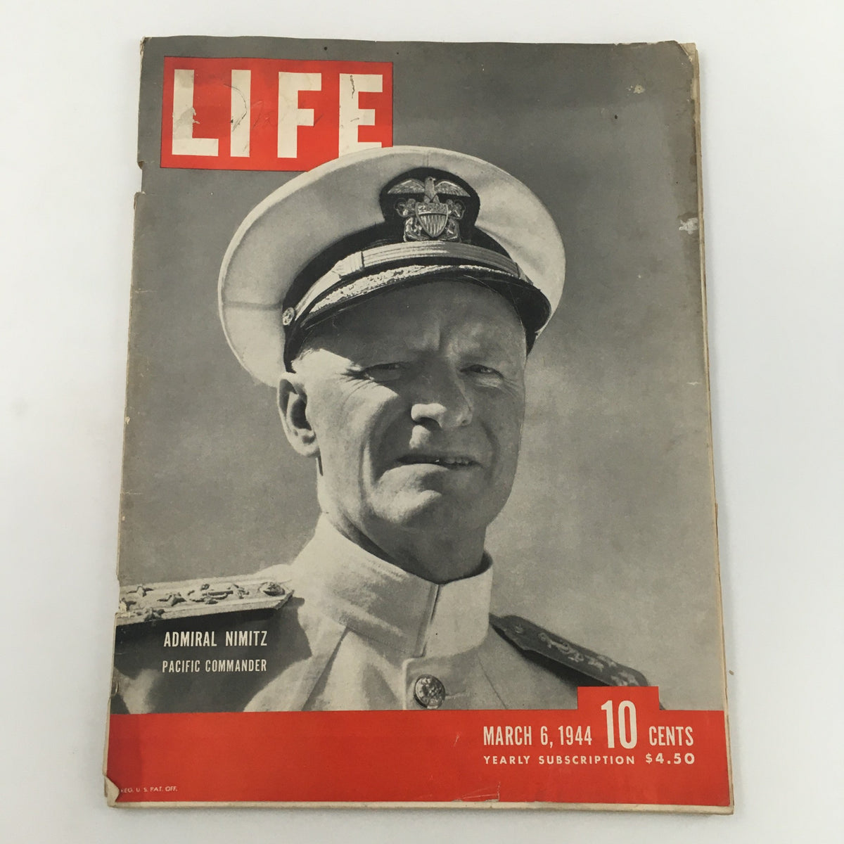 Life Magazine March 6 1944 Featuring Admiral Nimitz Pacific Fleet Commander Collectible