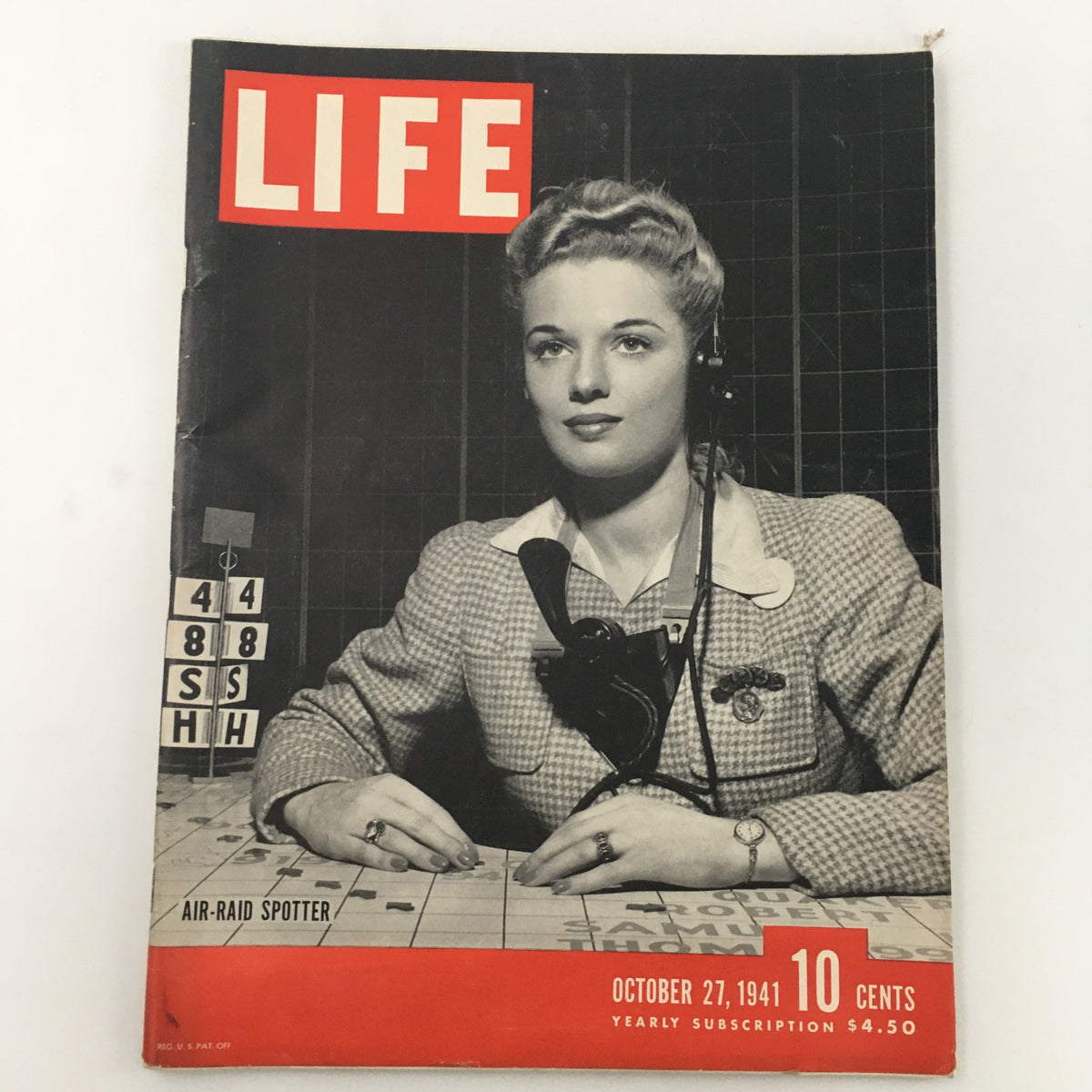 Life Magazine October 27 1941 Featuring Female Air-Raid Spotter - A Historic Collectible